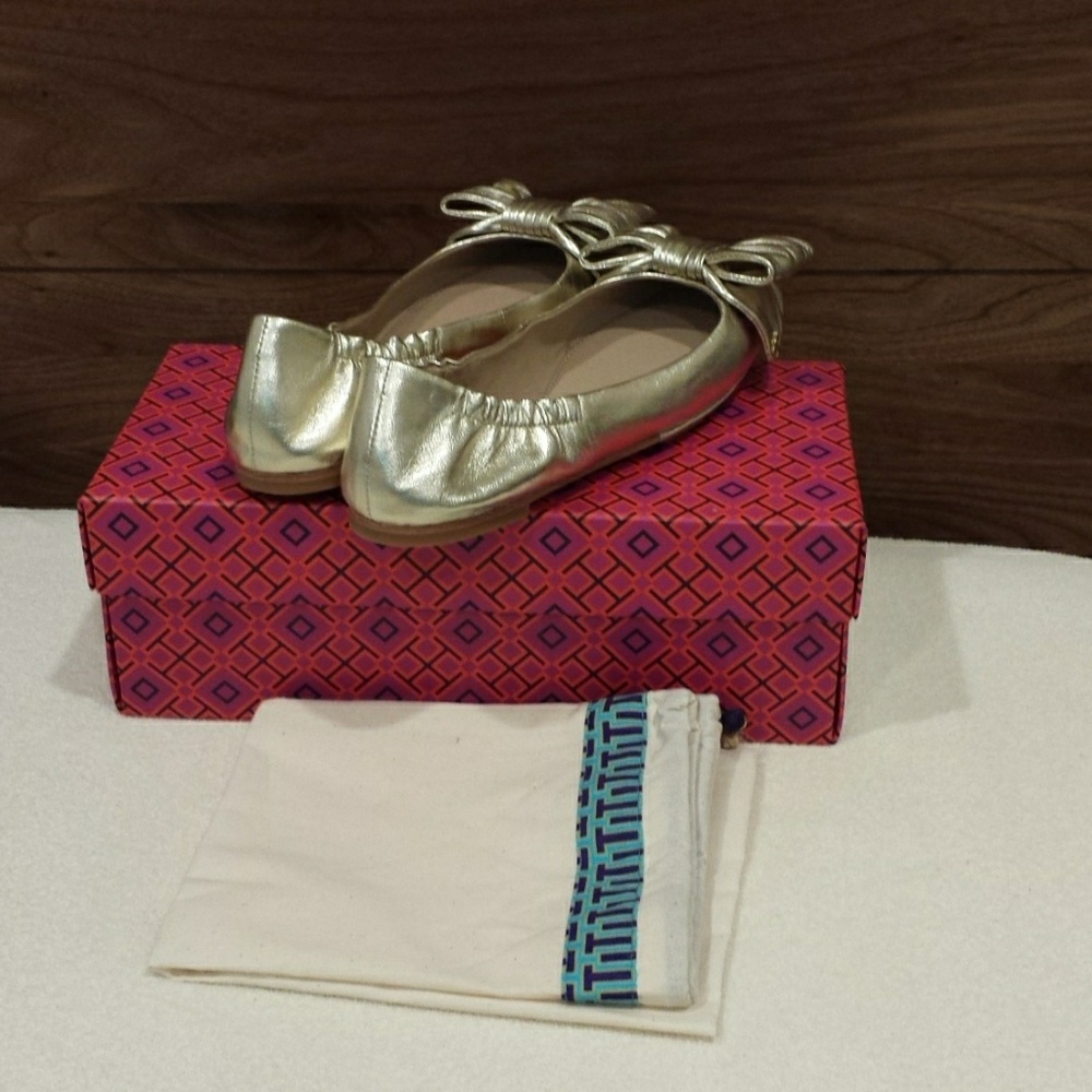 New Tory Burch Divine Bow Driver Ballet Flat - Picture 3 of 3